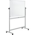 Global Industrial Reversible Rolling Magnetic Dry Erase Porcelain Whiteboard, 48W x 36H Board B444997P